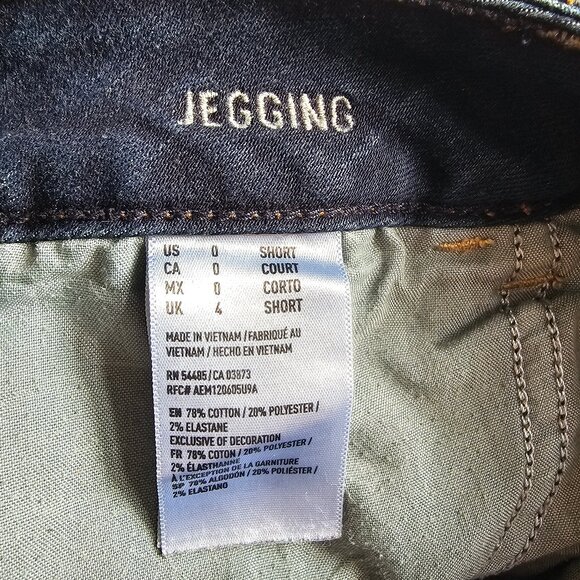 American Eagle Super Stretch Jeggings - 2014 - Dark Wash - Sz 0 Short - Picture 4 of 15